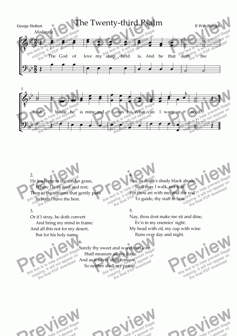 The Twenty-Third Psalm (TTB) - Download Sheet Music PDF file