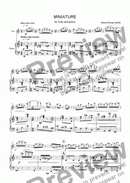 page one of Miniature for flute and piano