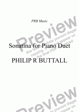page one of Sonatina for Piano Duet