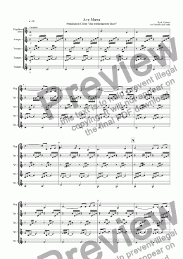 page one of Ave Maria   Preludium in C from "Das wohltempererte klaver" BWV 846