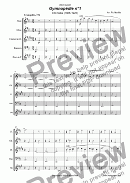 page one of Satie - Gymnopedie no1 (Wind quintet)