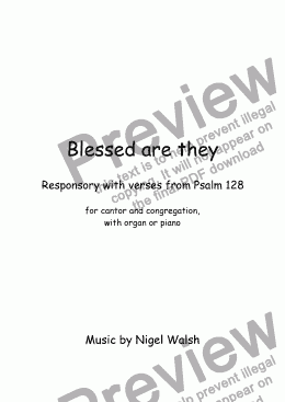 page one of Blessed are they [Psalm 128]