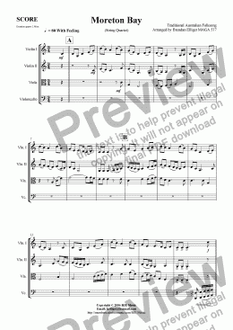 page one of Moreton Bay - String Quartet or Group