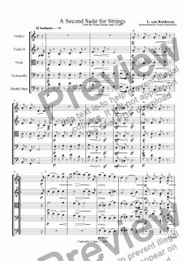page one of Beethoven: A Second Suite for Strings  II Andante