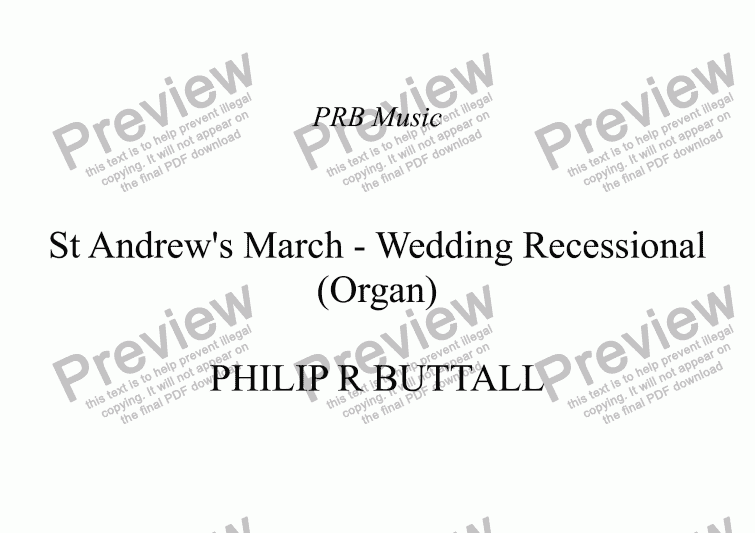 page one of St Andrew's March: [Wedding Recessional] (Organ)