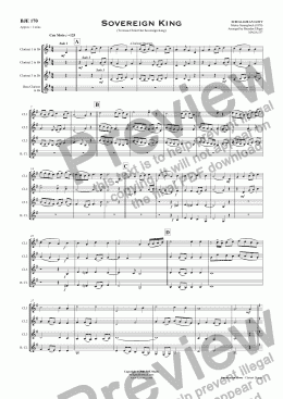 page one of Sovereign King - Clarinet Quartet