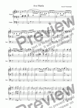 page one of Ave Maria - Wainwright