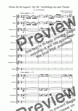 page one of Album für die Jugend - op. 68 - Nachklänge aus dem Theater - arr. for Orchestra