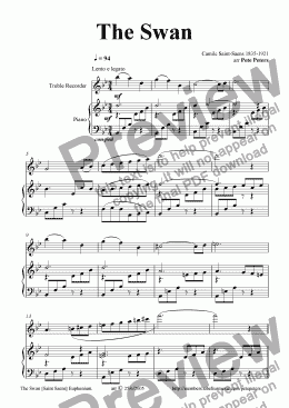 page one of The Swan [Recorder version]