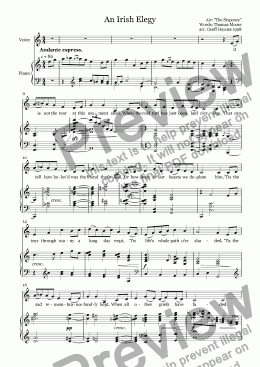page one of An Irish Elegy (song for low voice & piano)