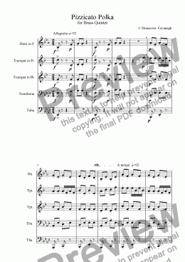 page one of Pizzicato Polka