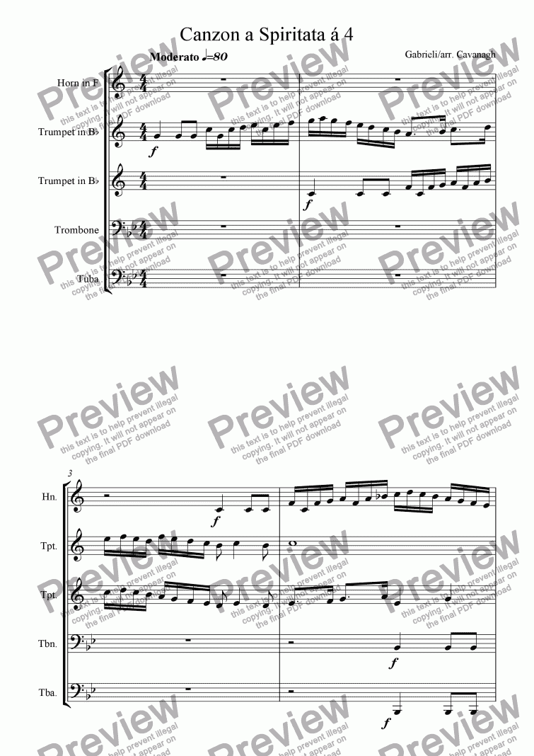 page one of Canzon a Spiritata � 5