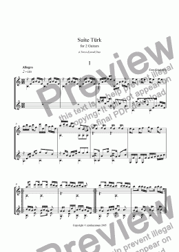 page one of Suite T�rk For 2 Guitars ( 5 Pieces)
