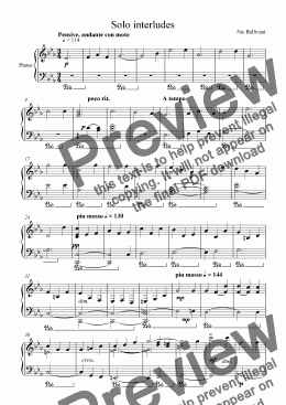 page one of Solo interludes