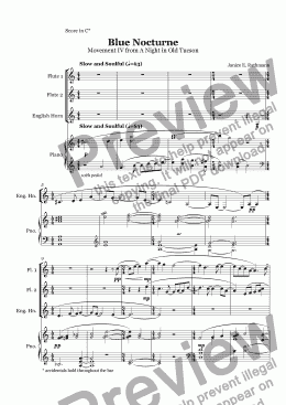 page one of Blue Nocturne (flute, eng horn, piano)