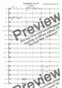 page one of Symphony No 29 1st movement