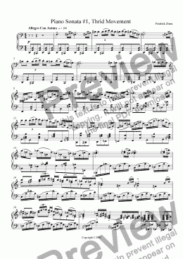 page one of Piano Sonata #1, Third Movement
