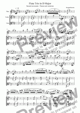 page one of Trio for Flute, Violin and Viola - Movement 2