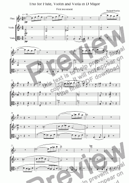 page one of Trio for Flute, Violin and Viola - Movement 1