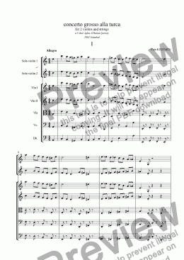 page one of Concerto Grosso Alla Turca ( 2 Violins & Strings)