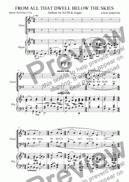 page one of 'From all that dwell below the skies'. Anthem for SATB & Organ