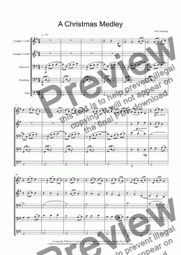 page one of A Christmas Medley (brass quintet)