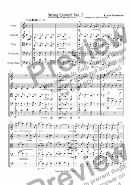 page one of Beethoven: String Quintet No. 2  II Andante