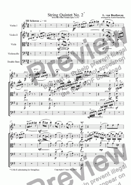 page one of Beethoven: String Quintet No. 2  -  III Scherzo