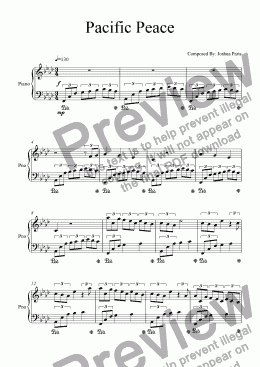 page one of Pacific Peace (Piano Only)