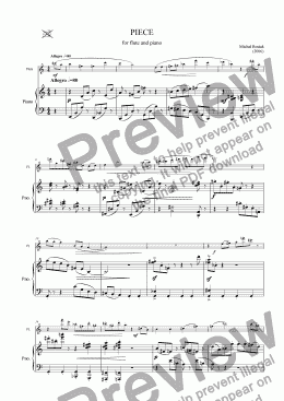 page one of Piece for flute and piano