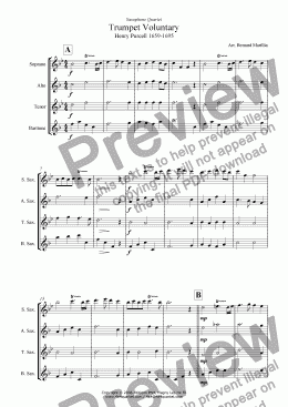 page one of Purcell - Trumpet Voluntary (Sax Quartet)