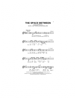 page one of The Space Between (Lead Sheet / Fake Book)