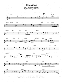 page one of Con Alma (Alto Sax Transcription)