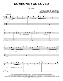 page one of Someone You Loved (arr. David Pearl) (Piano Duet)