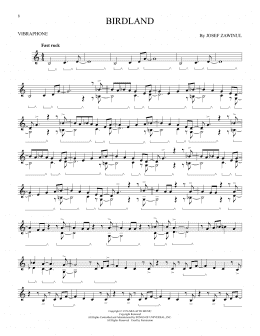 page one of Birdland (Vibraphone Solo)