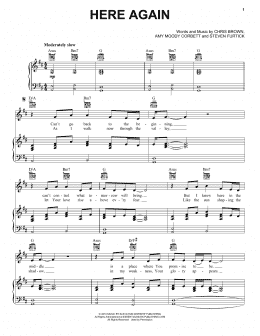 page one of Here Again (Piano, Vocal & Guitar Chords (Right-Hand Melody))