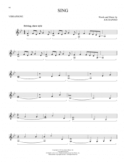 page one of Sing (Vibraphone Solo)