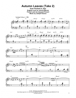 page one of Autumn Leaves (Piano Solo)