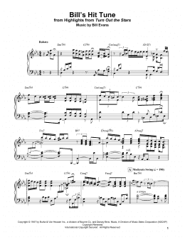 page one of Bill's Hit Tune (Piano Solo)