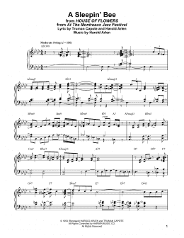 page one of A Sleepin' Bee (from House Of Flowers) (Piano Solo)