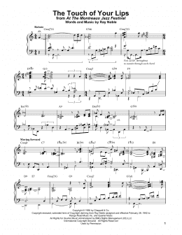 page one of The Touch Of Your Lips (Piano Solo)