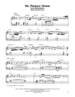 page one of Re: Person I Knew (Piano Solo)