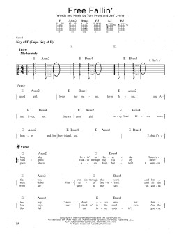 page one of Free Fallin' (Guitar Lead Sheet)
