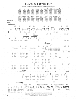 page one of Give A Little Bit (Guitar Lead Sheet)