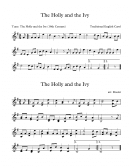 page one of The Holly And The Ivy (arr. Patrick Roulet) (Marimba Solo)