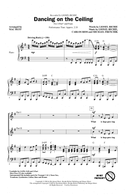 page one of Dancing On The Ceiling (arr. Mac Huff) (2-Part Choir)