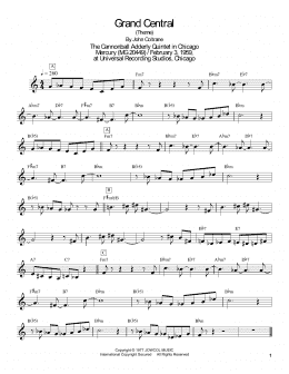 page one of Grand Central (Tenor Sax Transcription)