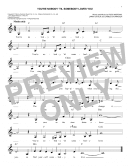 page one of You're Nobody 'til Somebody Loves You (Easy Lead Sheet / Fake Book)