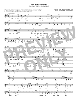 page one of I Will Remember You (Lead Sheet / Fake Book)