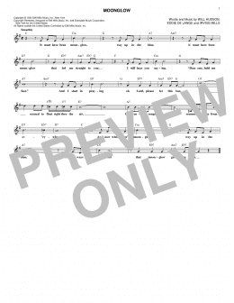 page one of Moonglow (Lead Sheet / Fake Book)